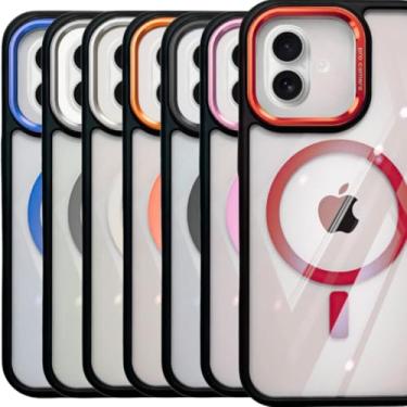 Imagem de Capa iPhone 16 Capinha Magnética Case Celular Proteção Câmera Acrílico Anti Amarelamento