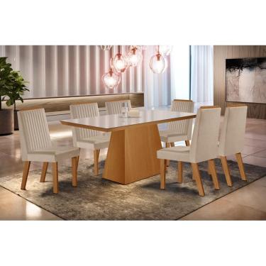 Imagem de Sala de Jantar Completa com 6 Cadeiras 1,80x0,90m - Prada - LJ Móveis