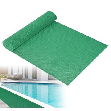 Imagem de petour Tapete de drenagem externo de 3 x 4 m para piso, tapetes de drenagem antiderrapantes tapete comercial malha de PVC de 0,5 cm de espessura oca para piscina, banheiro, cozinha, garagem (5 m)