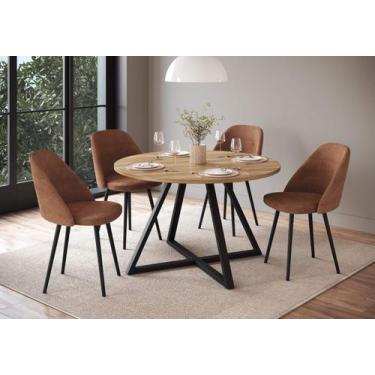 Imagem de Mesa de Jantar Redonda com 4 lugares Concept Artesano, Nogal Sevilha/P