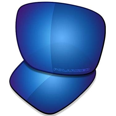 Imagem de SAUCER Lentes de reposição premium para óculos de sol Oakley Sylas OO9448 | Sylas Low Bridge Fit OO9448F High Defense - Azul meia-noite polarizado