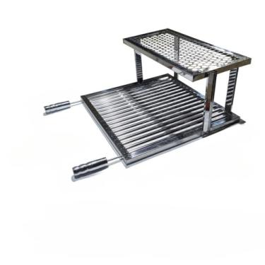 Imagem de Grelha Parrilla Inox Uruguaia + Grelha Auxiliar(45x40)