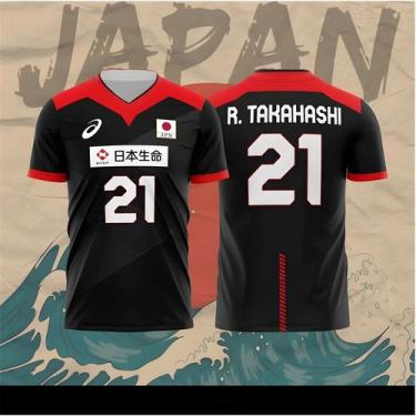 Imagem de Camisa De Voleibol Unissex Oversized Japão R Takahashi NO.21 Ishikawa 