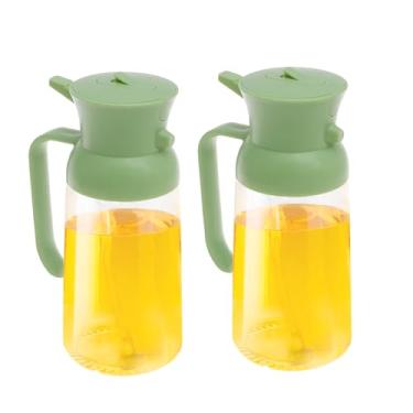 Imagem de ZLHETWT 2 unidades de dispensador de óleo, pulverizador de azeite de oliva para cozinhar 550 ml, frasco pulverizador de azeite de oliva de grande capacidade com grande abertura conveniente garrafa