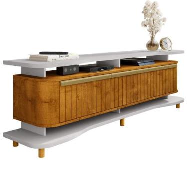 Imagem de Rack Bancada Tv 75 Pol 180 cm Guarapari BECHARA, Off White Naturalle