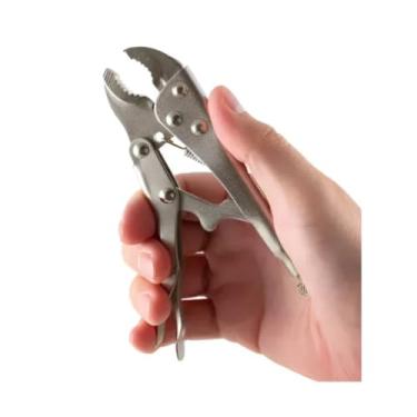 Imagem de Alicate De Pressão 5 Polegadas Eda 0Lf Mini Mordentes Curvo Profissional Aço Cromo Cabo Ergonômico Ferramenta