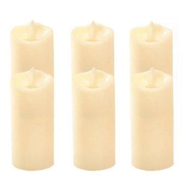 Imagem de Kit 12 Velas De Led Chama Viva Que Movimenta Á Pilha Aa