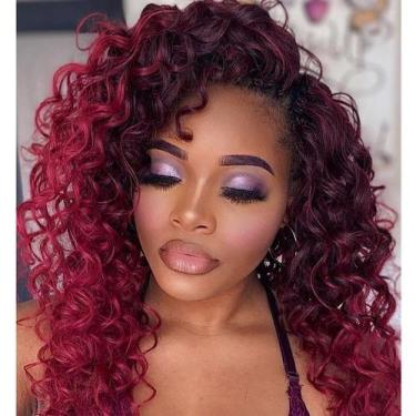 Imagem de Crochet Hair Leeven Curly de 10 polegadas, 8 pacotes, cor de vinho par