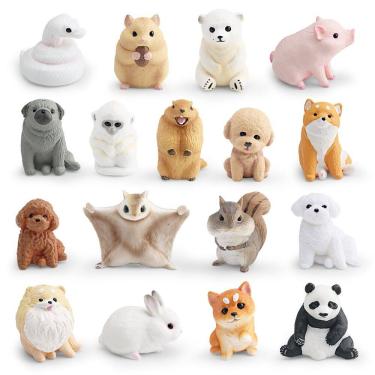Imagem de Conjunto de figuras de animais realistas, 17 peças de brinquedo infantil em miniatura de PVC