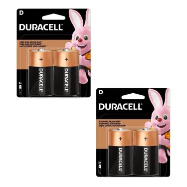 Imagem de Pilha D Grande Alcalina Duracell C/4 Lr20 Rádios Lanternas