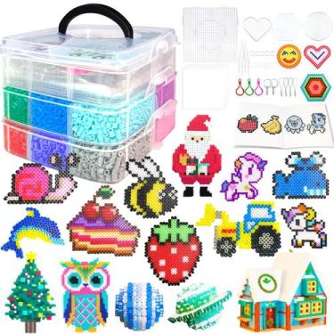 Imagem de Kit de miçangas artesanais AJAZPER 11000 unidades, conjunto de 5 mm e 