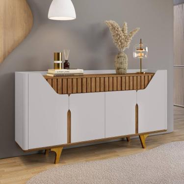 Imagem de Aparador Danúbio com 4 Portas, 2 Gavetas e Pés de Madeira