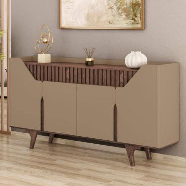 Imagem de Aparador Danúbio com 4 Portas, 2 Gavetas e Pés de Madeira