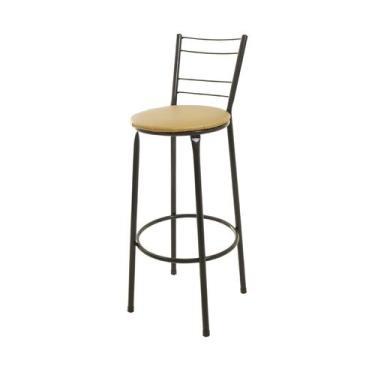 Imagem de Banqueta Banco Alto Balcão Cozinha 4 Arames - ESPAÇO JUNCO, Dourado