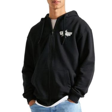 Imagem de Moletom Canguru Volcom com Ziper Preto-Masculino