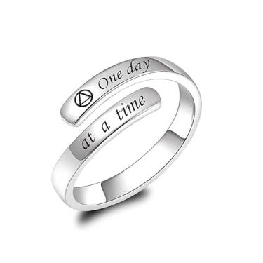 Imagem de StyleJella Anel ajustável inspirador – Anel de cura espiral de aço inoxidável, joia motivacional presente para mulheres/irmãs de irmandade, Metal, Sem pedra preciosa