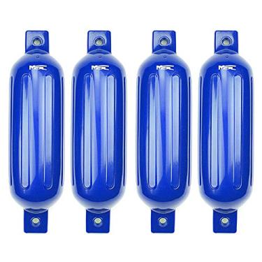 Imagem de MSC Para-choques de para-lama de barco com nervuras de vinil (azul, 21,5 x 68,5 cm)