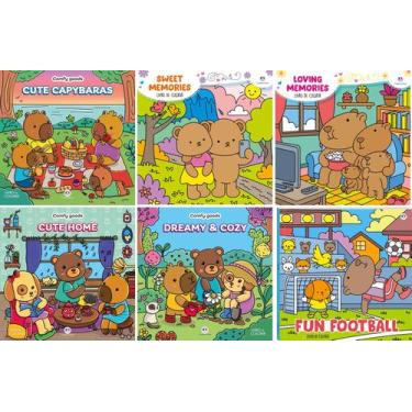 Imagem de Kit 6 Livros de Colorir Cute Comfy Goods Desenhos Fofos e Criativos Ar