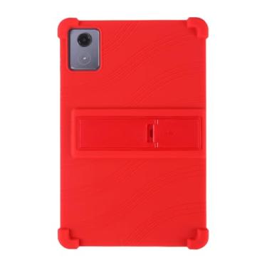 Imagem de QYiiD Capa para Lenovo Tab K11 Plus 11,45 polegadas (modelo TB352FU) 2024, capa protetora de borracha macia à prova de choque de silicone leve para crianças para Lenovo Tab K11 Plus, vermelha