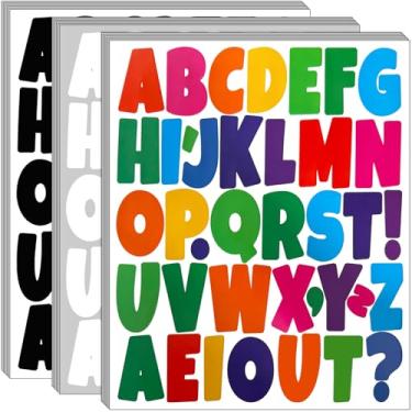 Imagem de Bemeol Letras de quadro de avisos 684 peças 5 cm letras do alfabeto adesivos autoadesivos letras para quadro de pôster de avisos sala de aula caixa de correio porta decoração de casa (multicolorido)