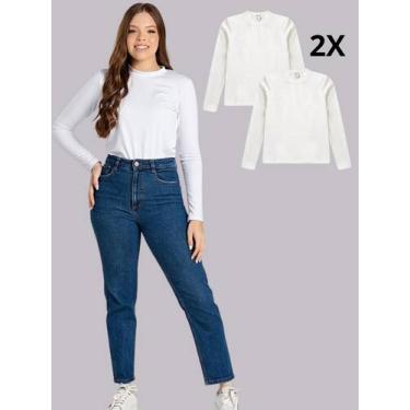 Imagem de Kit 2 Blusas Térmicas Adulto Branco - Vida Costeira Oficial, G, Branco