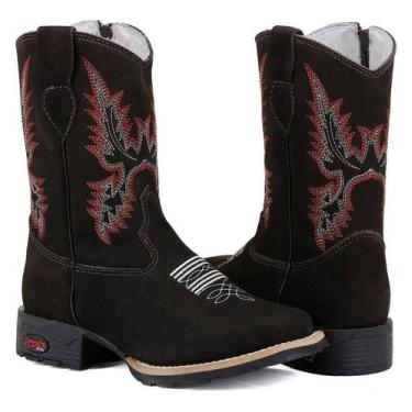 Imagem de Bota Infantil Country Texana Menino Cowboy de Rodeio Botina em Couro -