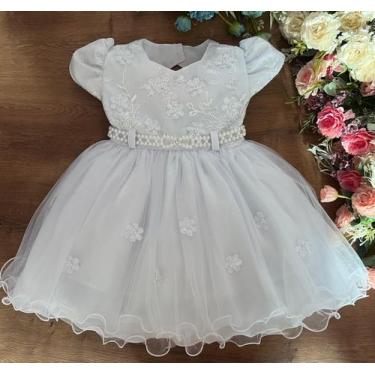 Imagem de Vestido festa infantil branco daminha luxo princesa batizado - MENINA 