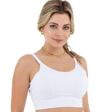 Imagem de Top Esportivo Feminino Suplex Frente Dupla e Alça Reforçada Slim S/boj