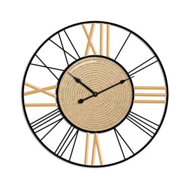 Imagem de Relógio de Parede Decorativo Vazado Bege e Preto 60cm MD0058 BTC