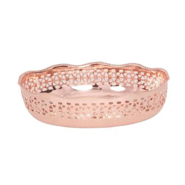 Imagem de Bandeja Decorativa Oval em Metal Cobre Rose Gold 19cm KEI0053 BTC