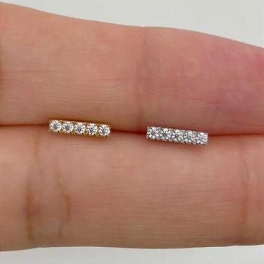 Imagem de Labret titânio com zircônias - barrinha 8,2mm x 1,7mm - no-brand