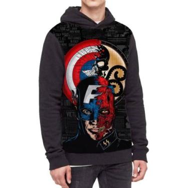 Imagem de Moletom Com Capuz Capitão América Ref:424 - smoke, Preto, GG