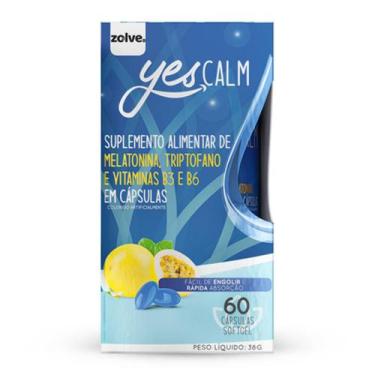 Imagem de Yes Calm, Componente bioativo associado ao ciclo do sono, triptofano, 