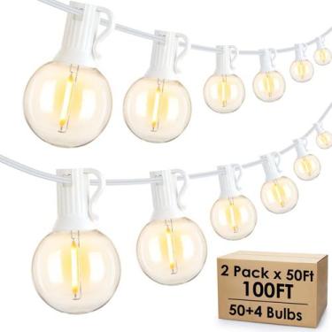 Imagem de Luzes de corda externas Mlambert de 100 pés (2x50 pés) com 54 lâmpadas
