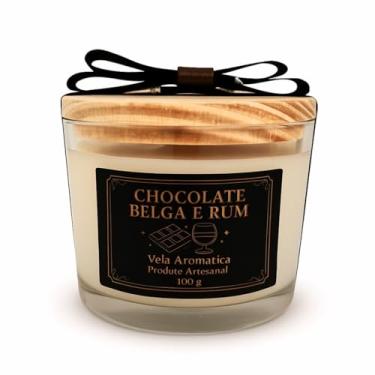 Imagem de Vela Perfumada de Chocolate Belga com Rum Artesanal Natural, Sustentável e Decorativa, Ideal para Relaxar, Meditar ou Presentear