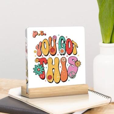 Imagem de Presentes motivacionais inspiradores para mulheres, mãe, lembrete positivo, sinal hippie, decoração de escritório, decoração de mesa, aniversário, Natal, placa acrílica, placa decorativa para casa