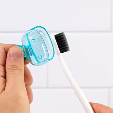 Imagem de 5 peças de capas de escova de dentes para viagem, tampas de cabeça de escova de dentes, capa protetora de escova de dentes, clipes de armazenamento, estojo de escova de dentes portátil para itens