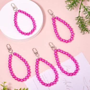 Imagem de 5 peças de pulseiras de celular com pingente de pulseira com fechos giratórios para pulseira, chaveiro, cordão de pendurar, 14.5cm, Plástico