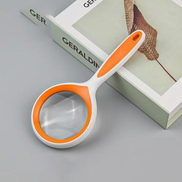 Imagem de 1 lupa 10x, grande lupa portátil para leitura, 20 cm, à prova de estilhaçamento, cabo de borracha