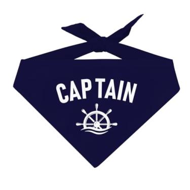 Imagem de Cachecol Captain Dog, bandana engraçada para cães, bandana azul escuro, cachecol confortável para cães pequenos, médios e grandes, acessórios para animais de estimação para amantes de cães, presente