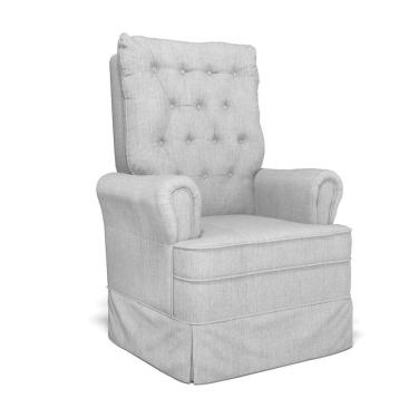 Imagem de Poltrona De Amamentação Com Balanço Laura Linho Base De Madeira - D'rossi Cor Cinza