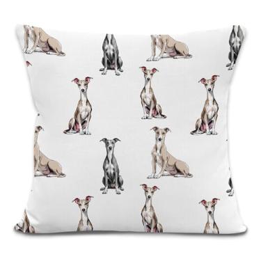 Imagem de Yorhifa Capas de travesseiro Greyhound 45,7 x 45,7 cm, presentes para donos de cães, presentes para amantes de galgos, capas de almofada para sofá, decoração de quarto de casa