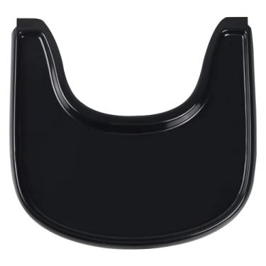 Imagem de Bandeja de cadeira alta compatível com cadeira Stokke Tripp Trapp com superfície lisa e forte sucção - feita de plástico seguro para alimentos (BPA BPS BPF chumbo e ftalatos) - preta