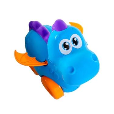 Imagem de Dragossauro Brinquedo Infantil, Dragão com Rodas que Bate Asas e Mexe a Cabeça, Plástico Polipropileno, 25x11x11cm, Cores Sortidas