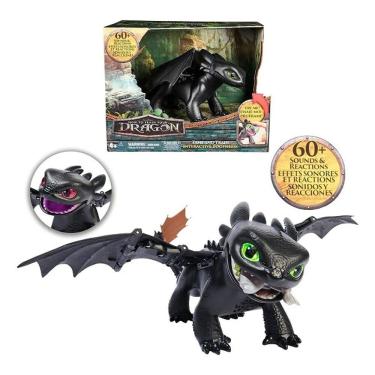 Imagem de Como Treinar O Seu Dragao Boneco Deluxe Banguela Interativo 30 Cm Som e Luz – 60 Sons e Reações – 5 Personalidades - Sun