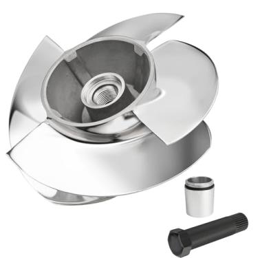 Imagem de MiBarco Kit de impulsor de jet ski para Sea-Doo RXP-X 300/RXT-X 300/GTX Limited 300/GTR 230/GTX 230/GTR-X 230/WAKE PRO 230HP, 161 mm 13/16 Impulsor de aço inoxidável polido com ferramenta de impulsor