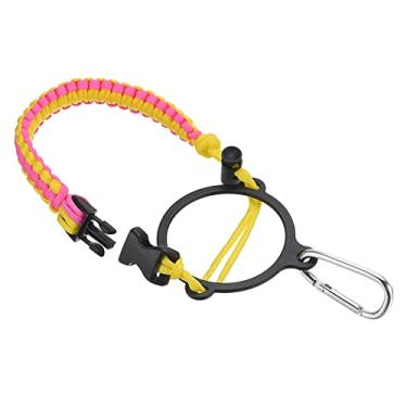 Imagem de Suporte para garrafa de água, alça de paracord, alça de transporte com anel para garrafas de boca larga de 340 a 1,8 g, rosa, amarelo