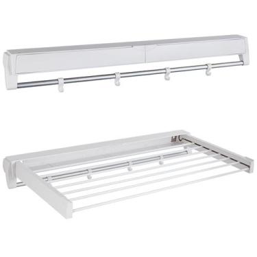 Imagem de Escorredor de roupa Delysia King Clothes montado na parede branco