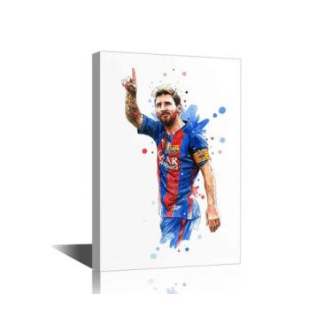 Imagem de Arte de parede em tela TISHIRON Soccer Star Lionel Messi 40x60cm