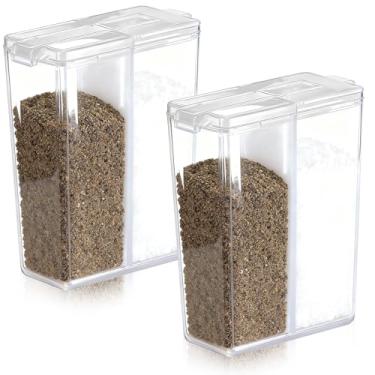 Imagem de LemonRoad 2 mini saleiros e pimenteiros de viagem, lavável na lava-louças, portátil e recarregável, com tampas para acampamento ao ar livre